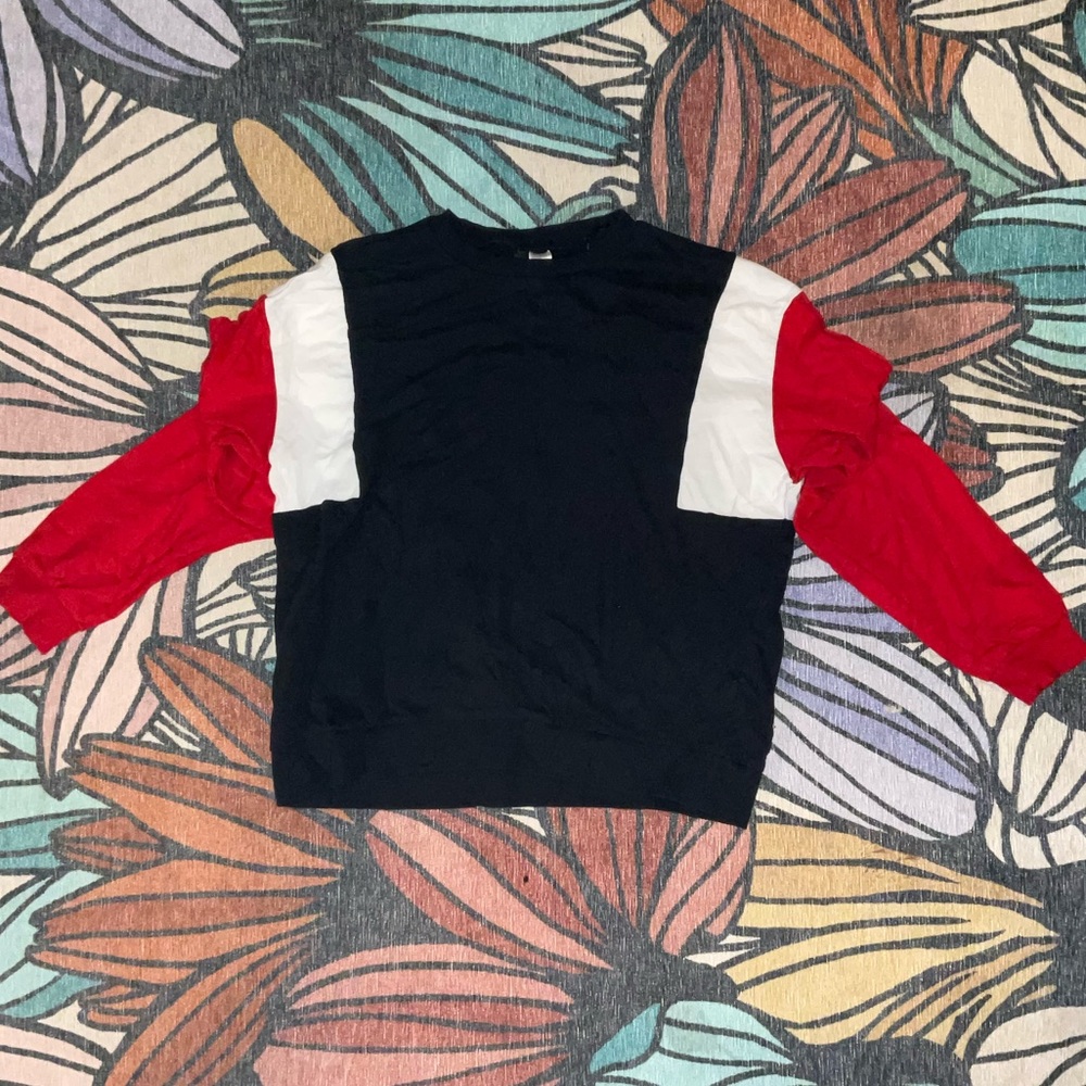 Divided Long Sleeve Striped Shirt